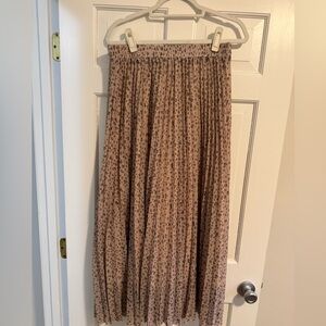 Beige Animal Print Maxi Skirt